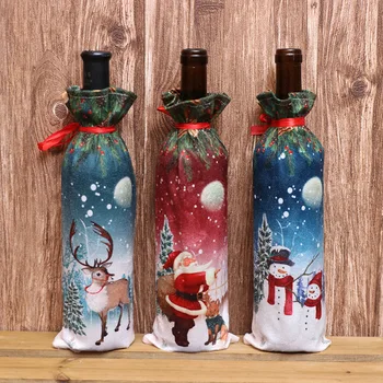 2vnt Kalėdų Dekoracijas Namų Santa Claus Vyno Butelis Padengti Sniego Kojinę Dovanų Turėtojai Kalėdos Navidad Dekoro Naujųjų Metų