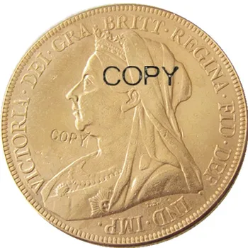 UK 1893 Karalienės Viktorijos Didžiosios Britanijos Penkių Svarų Auksu Kopijuoti Monetos