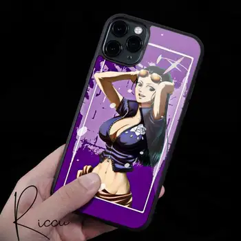 Nobby Nico Robin One Piece Anime Mergina Telefono dėklas Guminis iPhone 12 11 Pro Max XS 8 7 6 6S Plus X 5S SE 2020 XR 12Mini atveju