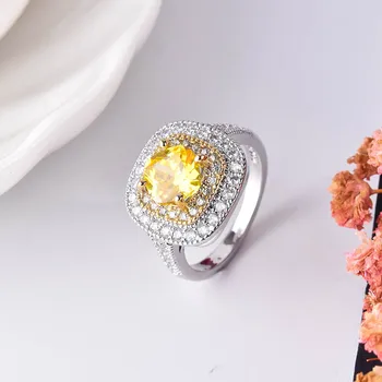 2021 naujas prabangus Geltonos spalvos, ovalo formos 925 sterlingas sidabro vestuvinis žiedas moterims, jubiliejaus dovana, papuošalai urmu parduoti R5942