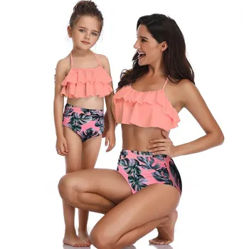 Atitikimo Šeimos SwimwearMother Mergina Bikini maudymosi kostiumėlį, Mama ir Dukra Maudymosi Moterų Vaikai, Kūdikis, Vaikas, Paplūdimio Maudymosi Kostiumai