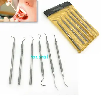 6Pcs Dantų Higienos Rinkinys Įrankių Rinkinys, Skirtas Giliai Dantų Valymas Chirurgijos Burnos Priežiūros