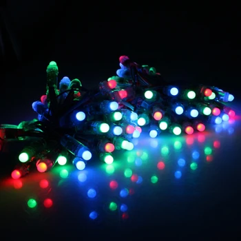 50pcs/daug 12mm WS2811 RGB led pikselių modulis IP68 vandeniui DC5V full string kalėdų Savarankiškai Naudoti LED šviesos