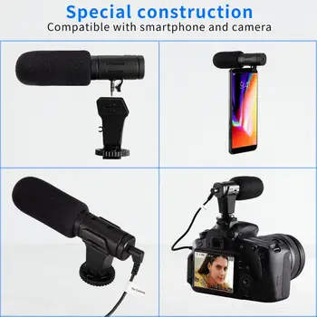 Aukštos kokybės Suderinamo Telefono ir Fotoaparato Mikrofonas Super Mažas Triukšmo Fotografijos, Interviu, Skaitmeninio Vaizdo Įrašymo Mic for Nikon