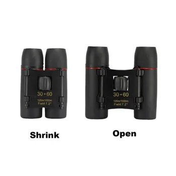 30x60 Mini Zoom Lauko Žiūronai Lankstymo Dienos Ir Nakties Vizija Teleskopai Nešiojamų Raudona Filmas Kelionės Tepimas Optinis