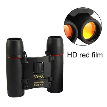 30x60 Mini Zoom Lauko Žiūronai Lankstymo Dienos Ir Nakties Vizija Teleskopai Nešiojamų Raudona Filmas Kelionės Tepimas Optinis