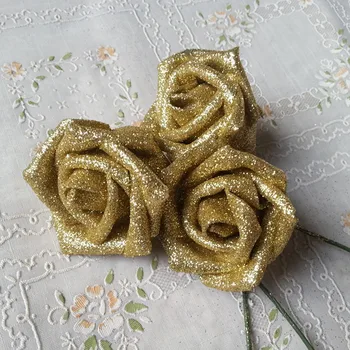 100VNT 8 spalvos dirbtiniai pe blizgučiai rose gold milteliai rose su kamieninėmis 