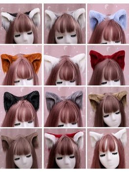 Anime Katytė Kačių Ausys Lolita Kawaii Priedai Cosplay Plaukų Pliušinis Gotikos Danganronpa Mados Lankelis Mažylių Mergina Įrašus