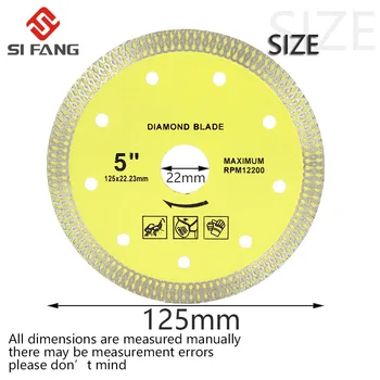 105mm/115mm/125mm/180mm/230mm super plonas deimantinis pjovimo diskas Turbo ratlankio segmento deimantinių Pjūklų pjovimo porceliano plytelės
