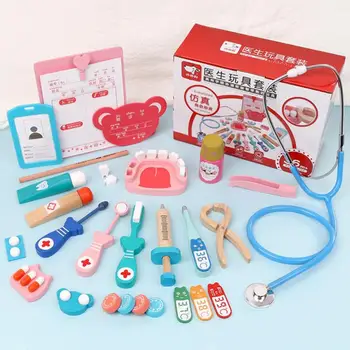 20 Vienetų Pakavimo Žaisti Namų Gydytojo Įrankiai Žaislas Medinis Medicininė Vaistinėlė Gydytojas Vaidmenų Žaidimas Žaislas