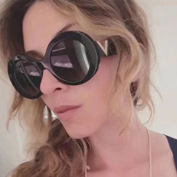 Retro Didelis Ovalo formos rėmo akiniai nuo saulės moterims 2020 Naujas negabaritinių prekės dizaineris Gradientas atspalvių Vintage Akiniai, Moterų, Prabangos Oculos