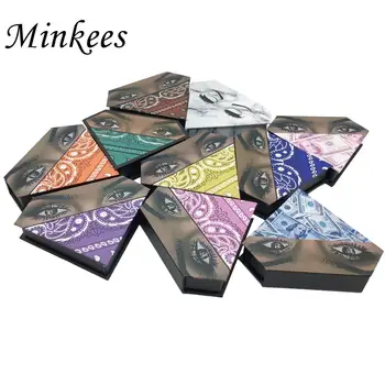 Blakstienos Pakuotės Dėžės Didmeninė Tuščios Pakuotės, Dėžutės Tūrinis Naują Diamond Holografinis Custom 10/50pcs Minkees