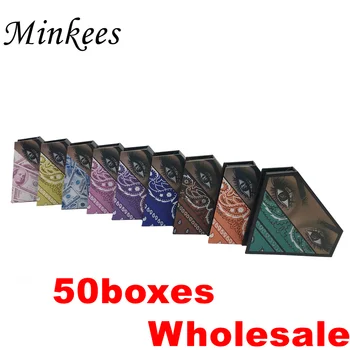 Blakstienos Pakuotės Dėžės Didmeninė Tuščios Pakuotės, Dėžutės Tūrinis Naują Diamond Holografinis Custom 10/50pcs Minkees