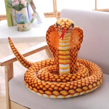 NAUJAS Didelis 2.1 M Kobra pliušinis žaislas, lėlė pagalvę gyvatė įdaryti žaislas gyvūnų didelis dydis Gyvatė Modeliavimas Kobra Pliušinis žaislas