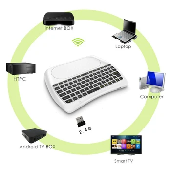 Apšvietimas D8 anglų 2.4 GHz Wireless Mini Klaviatūra Oro Pelės Touchpad Valdiklis 