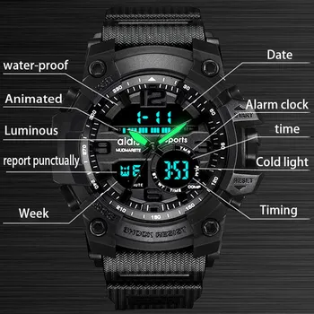 G Style Sporto Laikrodžiai Vyrams Kvarcinis Analoginis Skaitmeninis Žiūrėti Vandeniui Sporto Laikrodžiai Vyrams, LED Elektroniniai Žiūrėti Relogio Masculino