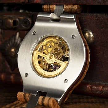 BOBO PAUKŠČIŲ Mechaninis laikrodis Vyrams, Mediniai Laikrodžiai Vandeniui Automatinis Laikrodžiai Top Brand Prabangūs Laikrodžiai relogio masculino