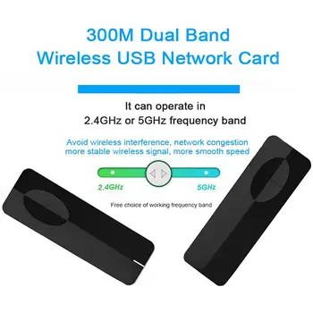 X-300H 300M Belaidis USB Tinklo plokštė WiFi Adapter Dual Band 2.4 G 5G Signalo Imtuvas, WiFi Dongle Ralink RT5572 Palaiko Linux