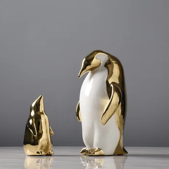 Šiaurės Aukso Keramikos Pingvinas Amatų Namų Puošybai Ornamentu Kūrybos Salonas Darbastalio Namuose Miegamojo Puošimas Statula Meno Dovanos