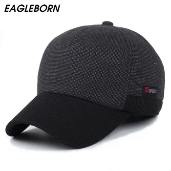 Sportas, žiemos skrybėlės kratinys vyrų beisbolo kepurės su ausų atvartais žiemos tirštėti kepurės aukštos kokybės snapback cap skrybėlės sporto Logotipą 5