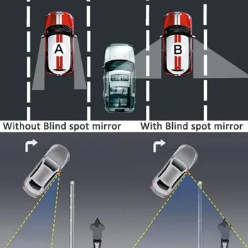 2vnt/daug naujų 360 laipsnių automobilio galinio vaizdo veidrodėlis platus kampas turas išgaubto objektyvo stovėjimo veidrodis galinio vaizdo veidrodėlis, lietaus, auto dalys