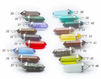 YA1365 Pasirinkti akmenys 46 skirtingų spalvų Malachito Stiklo Laimingas Taškas Pakabukas užstatą 40x8mm