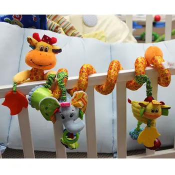 45cm Kūdikio Vežimėlis Lovelę Kabantys Žaislai Kūdikiams, Vaikams Mielas Gyvūnų Žirafa Ranka Purtyti Bell Barška Ankstyvojo Ugdymo Minkšti Minkšti Pliušiniai Žaislai