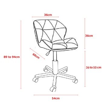 Panana Biuro Kėdė Dirbtiniais Odos Minkšta Sėdynė 360 laipsnių Pasukama Lankstus Rotacinis Studijų Krėslų Miegamasis Makiažo kėdė