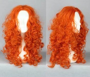 Helovinas moterų Drąsus Lengend Princesė Merida cosplay perukas Orange Ilgi banguoti stiliaus plaukų perukas kostiumai