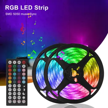 Rgb 5050 LED Juosta 12V TV Apšvietimas Led Juostelės Muzikos Sinchronizavimo LED Šviesos Neonas Juostos smd 5050 Naktį Lemputė Su Nuotolinio valdymo pultelis Lempos