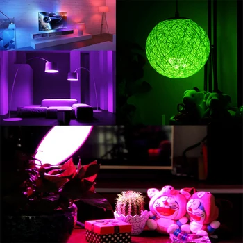 RGB lemputė E27 E14 GU10 MR16 16 Spalvų Magija LED Prožektoriai, 110V, 220V, 12V atostogų Pritemdomi Scenos Šviesos + 24key IR Nuotolinio Valdymo