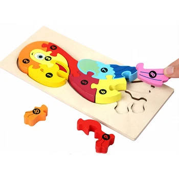 Vaikai Medinis Žaislas 3D Puzzle Dėlionės Gyvūnų Kūdikių Įspūdį Mokymosi Educatioanl Žaislai Vaikams Recogniti