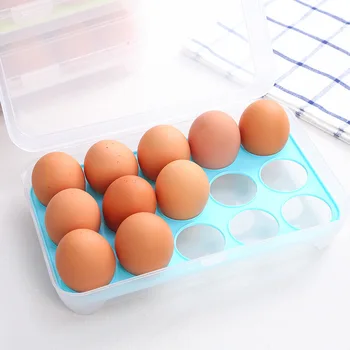 Virtuvės Reikmenys 15 Tinklelis Kiaušinių Dėžutės Nešiojamų Kiaušinių Šaldytuvas Talpinimo Maisto Konteineryje Plastikiniai Kiaušiniai Plokštelės Laikiklį, Virtuvė Organizatorius