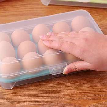Virtuvės Reikmenys 15 Tinklelis Kiaušinių Dėžutės Nešiojamų Kiaušinių Šaldytuvas Talpinimo Maisto Konteineryje Plastikiniai Kiaušiniai Plokštelės Laikiklį, Virtuvė Organizatorius