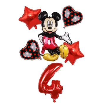 6pcs/daug Animacinių filmų Mickey Minnie Balionai Mickey Gimtadienio Apdailos Baby Shower 32inch Skaičius Balionas Polka Dot Globos