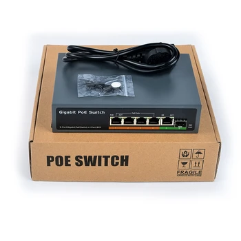 POE Tinklo Jungiklio, PSE604GS 4 Port POE + 1 Uostą Uplink + 1 Port SFP 65W IEEE802.3At / Af Standartinis Visi Gigabit (JAV Plug)