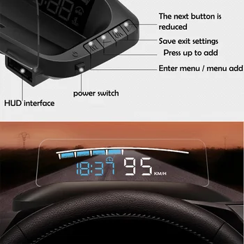 Naujas HUD Veidrodis 04 Automobilio Head up display priekinio Stiklo Greičio Projektorius Apsaugos Signalizacija Vandens temp greičio viršijimo APS / min Įtampa