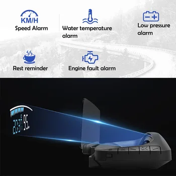 Naujas HUD Veidrodis 04 Automobilio Head up display priekinio Stiklo Greičio Projektorius Apsaugos Signalizacija Vandens temp greičio viršijimo APS / min Įtampa