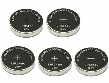 5vnt/Daug 3,6 V LIR2450 Įkraunamas Baterijas 120mAh 500 Kartų Ličio Moneta Ląstelių Mygtuką Baterija Pakeisti CR2450 Aukštos Kokybės Naujas