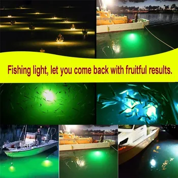 12V Žalia LED Žvejybos Šviesos 108pcs 2835 Vandeniui Ip68 Jaukų Žuvų Ieškiklis Lempos Traukia Krevetės, Kalmarai Krilių Povandeninis žibintas