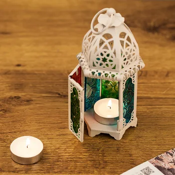 Klasikiniai Maroko Vėjo Žvakių Laikiklis Votive Geležies Stiklo Kabo Žvakidė Žibintų Šalies Namų Vestuvių Bažnyčioje Apdaila