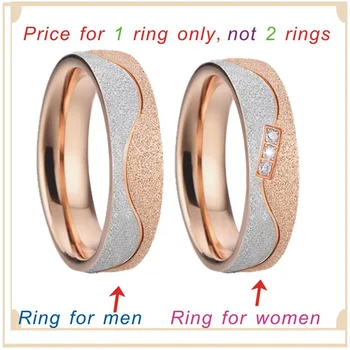 Aljansas santuoka, vyrai ir moterys, vestuvių žiedus pora Rose Gold filled Emery nerūdijančio plieno piršto žiedas Papuošalai 2020 m.