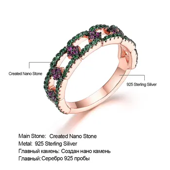UMCHO Spalvinga Brangakmenių Vestuvių, Sužadėtuvių Žiedai už Nuotaka Nekilnojamojo 925 Sterlingas Sidabro Žiedai Moterų Fine Jewelry