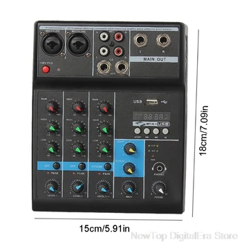 Professional Audio Mixer 4 Kanalų 