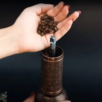 Turkijos tradicijos, vario, kavos malūnėlis Mini nerūdijančio plieno vadovo rankų darbo kavos pupelių burr smulkintuvai, mėsmalės virtuvės įrankis
