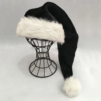 Santa Hat 75 Cm Kalėdų Dovana Juoda Pliušinis Skrybėlę Audlt Neutralus Kalėdų Mados Dovana Kratinys Naują Skrybėlę