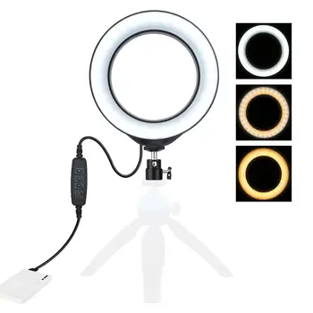 10 Colių Nuotraukų LED Selfie Žiedas Šviesos Trikojo LED Žiedo Šviesos Telefonas, Vaizdo Kamera Studija sudaro Lempa Su USB Žiedas Lempos