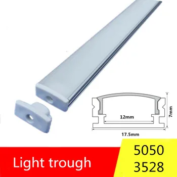10-20PCS DHL 1m LED juostos aliuminio profilio 5050 5730 LED sunku baras šviesos diodų (led juostos aliuminio kanalo būsto withcover galinė