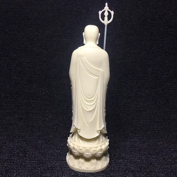 Balta Dizang Bodhisatvos statula, šiuolaikinio meno, gražiai išraižytas Budos statula, lotoso bazės, Namų puošybai amatų Geriausia dovana