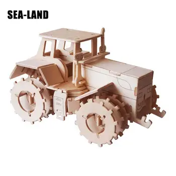 Vaikų Žaislas 3D Medinė Dėlionė Vaikams Traktoriaus Geriausias Montessori Ugdymo 